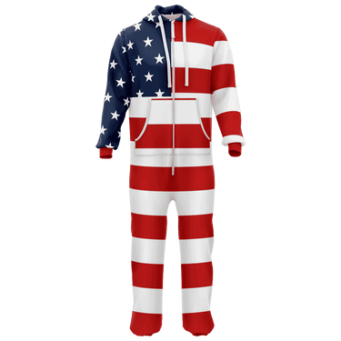 USA Flag Onesie Adult Onesie Greater Half Onesie X-Large